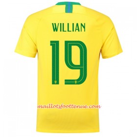 Maillot/Tenue Brésil Willian 19 Domicile Coupe du monde 2018